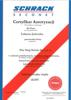 Certyfikat Autoryzacji - Łukasz Jończak