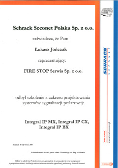 Certyfikat Autoryzacji - Łukasz Jończak