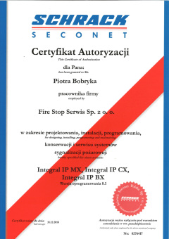Certyfikat Autoryzacji - Piotr Bobryk