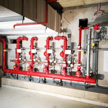 Stacja zaworowa w garażu podziemnym